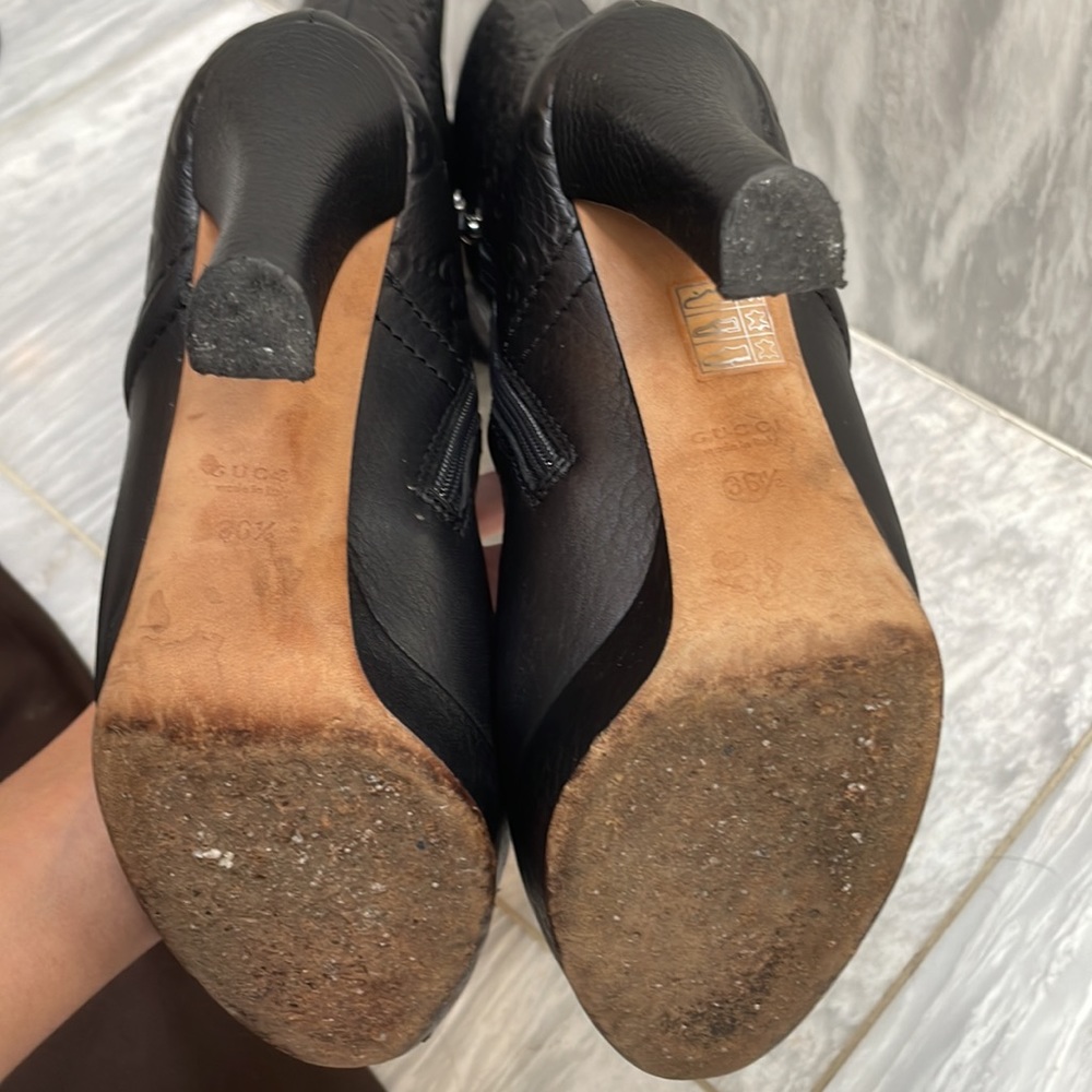Vintage Knee-high Guccissima platforms in black leather. - Picture 7 of 8